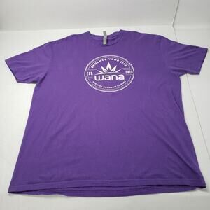 Wana T-Shirt Mens XXL Purple Hemp Short Sleeve Crew Neck Cotton Festival Casual
